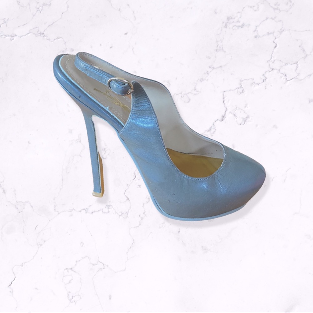 YSL Gray Round Toe Stiletto Pump One Shoe Amputee